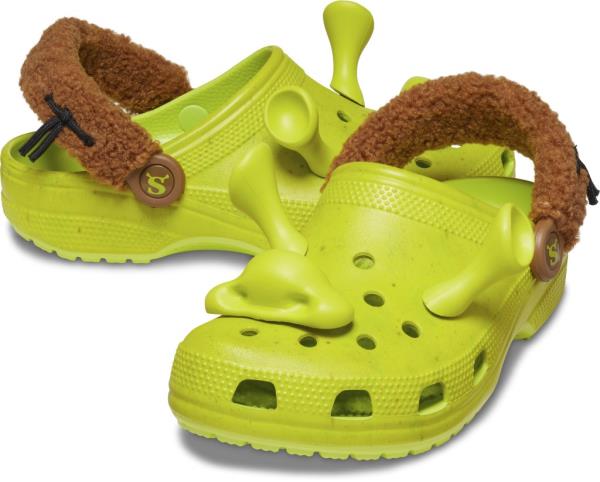 Crocs last mo<em></em>nth launched the Classic DreamWorks Shrek Clogs inspired by the beloved ogre complete with Jibbitz in the shape of Shrek's ears and brown fuzzy heel straps.