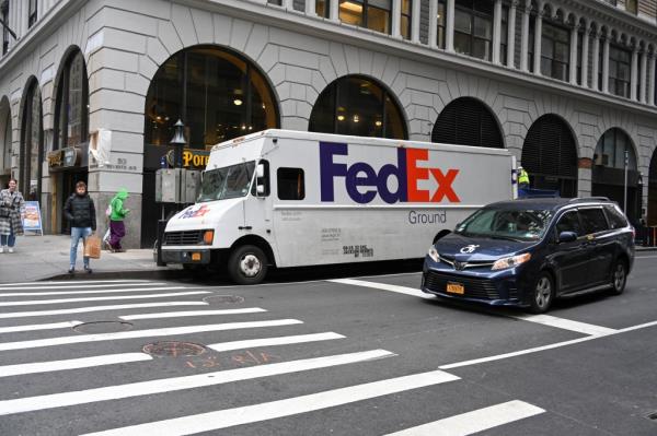 A FedEx truck